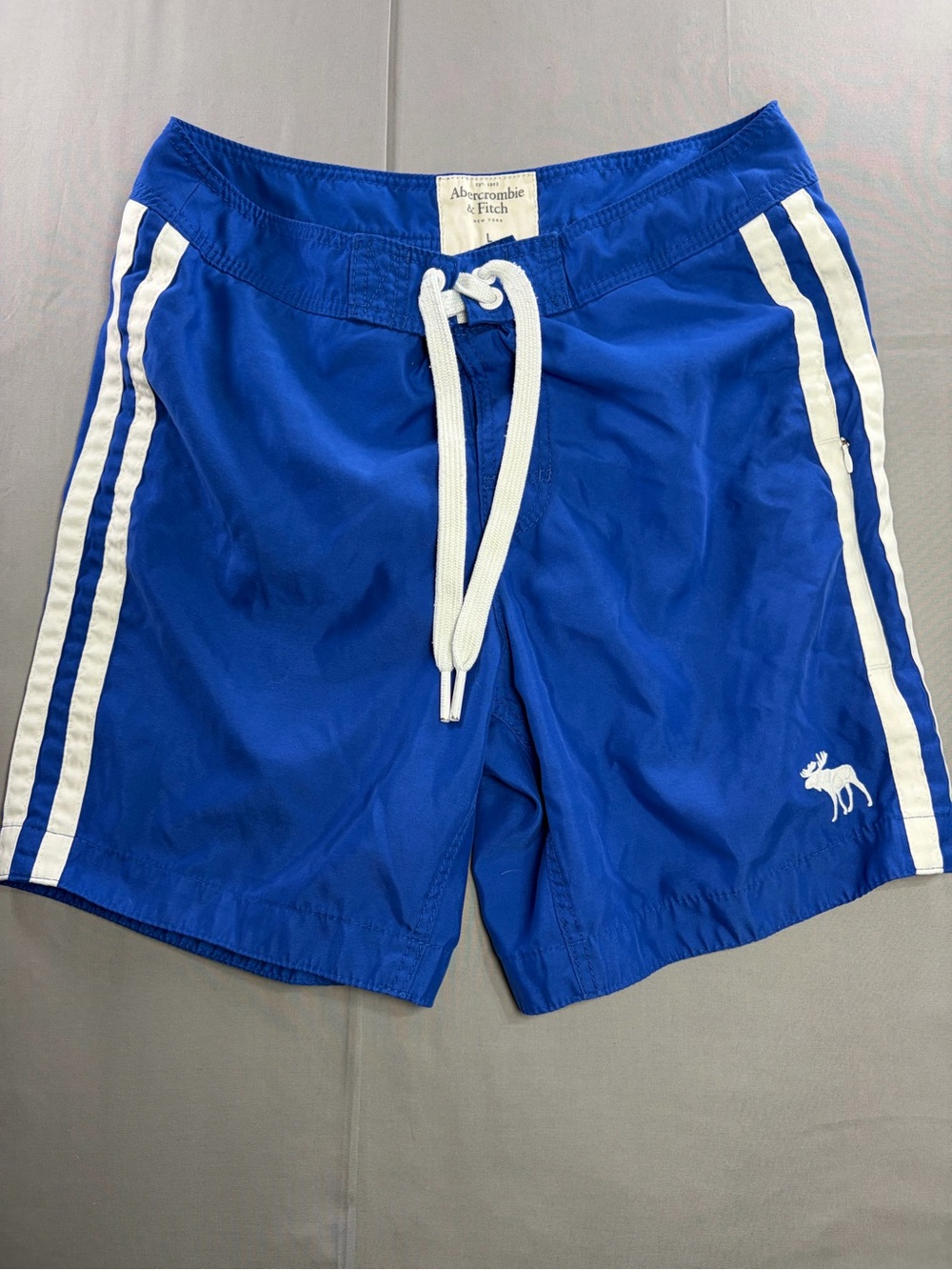 Abercrombie & Fitch Royal Blue Swim Shorts with White Stripes
